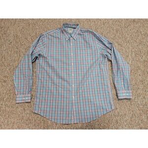 LL Bean Shirt Mens Large Blue Cotton Button Down Long Sleeve Traditional Fit
